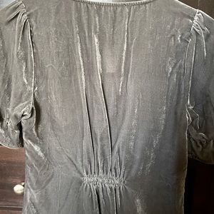 Madewell velvet short sleeve button down top. NWT